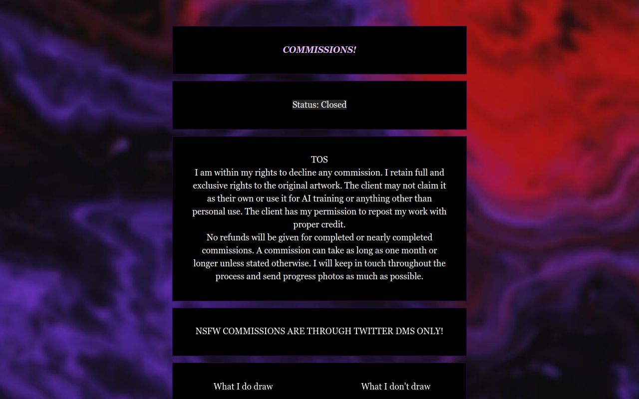 Killa's commission info